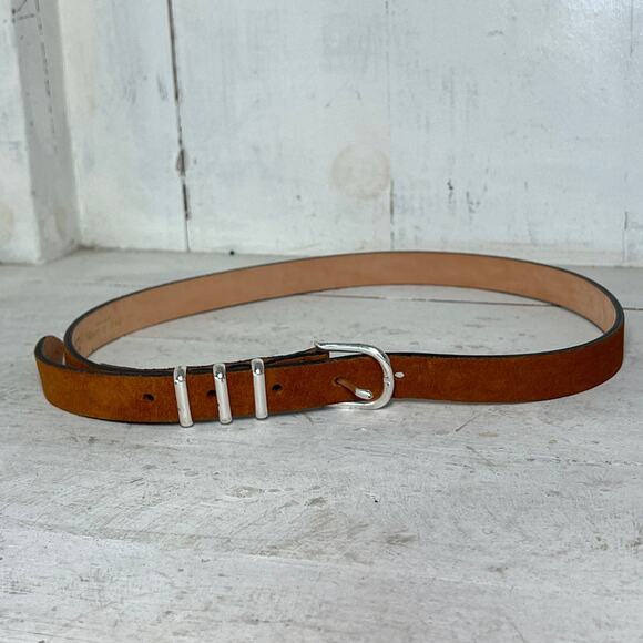 Rag & Bone Real Leather Waist Belt with Silver Buckle Brown Women\'s Size XS